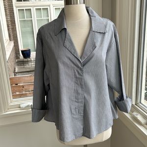 Oversized Swing Striped Blouse by Planet